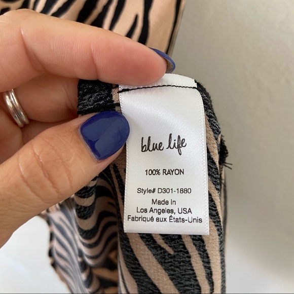 Blue Life Revolve Tiger Animal Print Tan Black Hadid Mini Slip Dress | XS - Picture 6 of 12